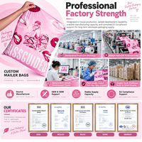 Enveloppe en poly sac de courrier biodégradable compostable avec logo personnalisé sacs postaux auto-adhésifs en rose pour vêtements unis