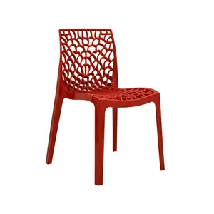 Rücken ausschnitt Armless Restaurant Outdoor Garten Großhandel Pp Kunststoff Dinner Chair Modern Pp Plastic Chair
