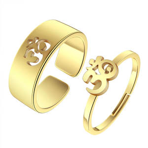 Anillos Impermeables Que No Se Deslustran, Chapados en Oro PVD de 14k y 18k, Anillo de Acero Inoxidable 316L de Moda para Yoga, para Mujer - Product Image 5