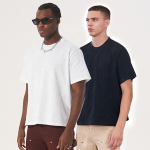 High Quality Cropped Boxy Fit Mens <b>Tshirt</b> Blank Clothes Custom logo Oversized t Shirt for Men - Product Image 1
