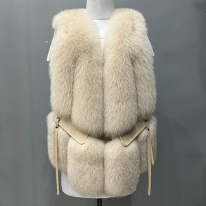 MWfur Winter Vest <strong>Women's</strong> Fashion Waistcoat Thick Warm Fluffy Fur <strong>Sleeveless</strong> <strong>Coats</strong> Real Fox Fur Vest for <strong>Women</strong> - Product Image 2