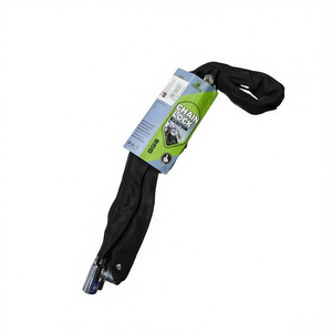 Chain Lock 5x100mm Black Fabric Covered Steel Chain With Padlock For Motorcycle Security - Product Image 2