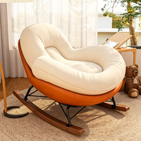 Fauteuil à bascule en forme de poire Tenghang, canapé moelleux, fauteuil inclinable individuel avec base en bois pour salon, chambre à coucher, balcon