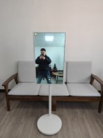 Vito TV portabel pintar 32 inci, TV nirkabel layar sentuh Android 12 8 + 128GB kabinet putih dengan kamera bawaan