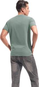 T-shirt décontracté pour homme, coupe ajustée, 100% coton, couleur unie, nouveau design, manches courtes, séchage rapide, confortable, best-seller - Product Image 6