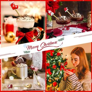 New Design Christmas Cute Coffee Spoon Christmas Gift <b>Box</b> Stainless Steel Spoon Silverware Teaspoons Gold Dessert Spoon Cutlery - Product Image 3