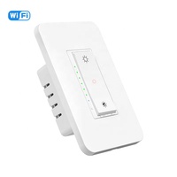 US ETL Tuya 3 Voies 2 Voies 2 Gang Smart LED Dimmable Wifi Interrupteur de Lumière/Smart Wifi Mur Gradateur Interrupteur 15A 100/250V