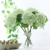 Bunga Hydrangea Latex Sentuhan Asli Berkualitas Tinggi, Tangkai Besar, untuk Dekorasi Meja Pesta, Hotel, Pernikahan, Warna Biru