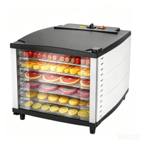 6-laags mechanische voedseldroger met PVC-paneel voor fruit, groenten en vlees, plastic fruitdroger, dehydrator, droogmachine