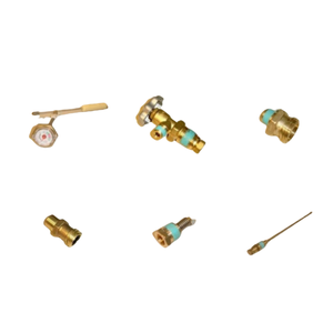 Ensemble de 6 vannes en laiton pour cylindre de chariot élévateur industriel, avec vanne de décharge intégrée, filetage standard CGA, pression de fonctionnement 375 psi - Product Image 1