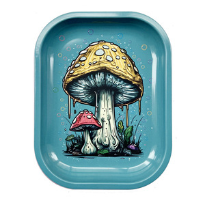 Venta al por mayor de Metal 18*14CM bandejas de hojalata con logotipo personalizado bandeja para servir tabaco para fumar Accesorios - Product Image 3