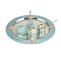Assiette de présentation de fruits secs et de noix en métal argenté à motif animalier écologique avec services de vaisselle émaillée, style américain, pour fêtes
