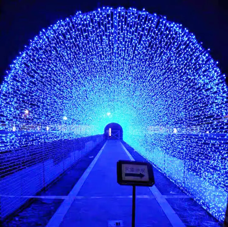 Venta al por mayor bajo precio Festival boda LED decoración al aire libre gigante 3D LED MARCO DE Metal calle arco túnel motivo Luz