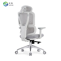 Chaise d'ordinateur blanche réglable de bureau de chaise ergonomique confortable de dos de maille