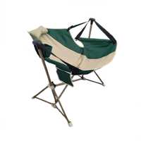 Voyage pique-nique Patio pêche hamac chaise Portable Camping chaise surdimensionnée pliante chaise berçante avec appui-tête et porte-gobelet