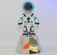 Estatua LED de Robot Futurista de Ciencia Ficción, Estilo Cyberpunk, Adorno Artístico de Resina/FRP para Escritorio, Decoración Moderna para el Hogar, Regalo Tecnológico Creativo