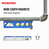 WORKPRO 6.5 \ "165MM Niveau à bulle magnétique torpille 4 flacons Outil de mesure de niveau torpille vertical