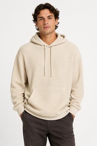 Sweat à capuche 100% coton, tricot gaufré, coupe ample, vêtement d'hiver, toucher confortable, collection saisonnière, qualité supérieure, sweat à capuche pour homme - Product Image 2