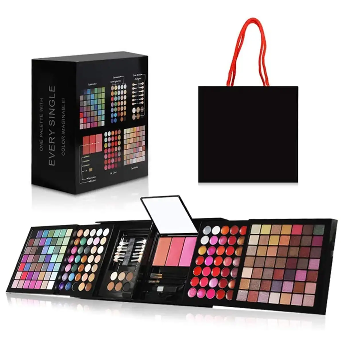 Profession elle 177-Farben-Lidschatten-Palette Blush Lipgloss-Concealer-Kit Beauty-Make-up-Set All-in-One-Make-up-Kit mit Spiegel