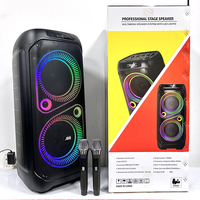 JBR-8831 Nuevo Altavoz Karaoke Inalámbrico con Super Bajos, Portátil, con Luces RGB, Woofer Estéreo, Bluetooth, para Fiestas, DJ, Radio FM/TF/USB