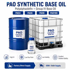 PAO Synthetisches Basisöl PAO4 PAO6 PAO8 PAO100 Polyalphaolefin Gruppe IV Basisöl für Schmierstoffe - Product Image 1