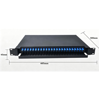 Panneau de brassage fibre optique 1U 24 ports à montage en rack, tiroir de distribution optique compatible LC/SC/FC/ST, boîtier de terminaison fibre optique