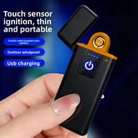 Nouveau Briquet Électronique en Plastique Tactile USB et Type-C 2026 avec Fonction Coupe-Vent pour Cadeaux d'Affaires