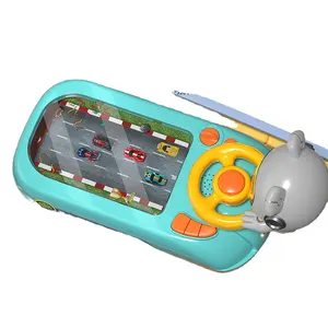 Venda quente Educacional Interativo Simular Tabela Car Racing Adventure Game Crianças Volante Brinquedo para Crianças