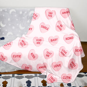 День Святого Валентина розовое сердце красные губы с принтом на заказ мягкие Роскошные фланелевые одеяла для дивана для зимы королевского размера - Product Image 5