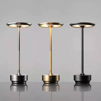 Lampe de table sans fil rechargeable par USB en aluminium, commande tactile, LED blanc chaud pour salle de bain, hôtel, chevet et décoration de bar/café
