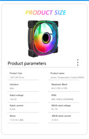 Ventiladores RGB para PC de 6 Pines y 120 mm con Disipador de Calor de Aluminio y Rodamiento Líquido para Computadoras de Escritorio para Juegos, con 1600 RPM, Precio de Fábrica