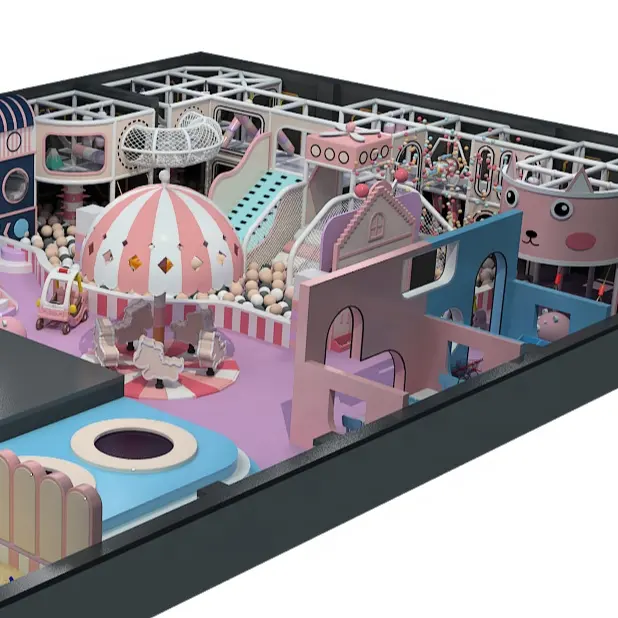 Brazil Amusement Park Kids Soft Playground Travel Resort Hotel Soft Play Ball Pit Slide 2 Floor Indoor Playground