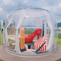 Tente dôme à bulles préfabriquée Shaneok Maisons en dôme en polycarbonate transparent de conception moderne maison de camping maison de glamping