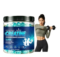 AegleWell Gummies de créatine monohydrate à marque privée 5000 mg par portion, sans sucre, végétaliennes, sans OGM, saveur fruits rouges mélangés