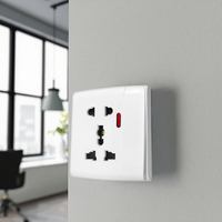 Nuevo Diseño 2026 CE CB GCC SASO Enchufe de Pared Multifunción de 1 Grupo y 5 Pines con Interruptor y Luz de Neón