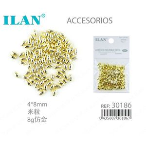 Perles métalliques ILAN 4x8mm plaquées or pour artisanat - Product Image 1