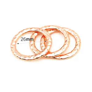 Custom Fashion Metal O Ring Zinc Alloy Rose Gold Slider Ring Buckle For Swimwear
