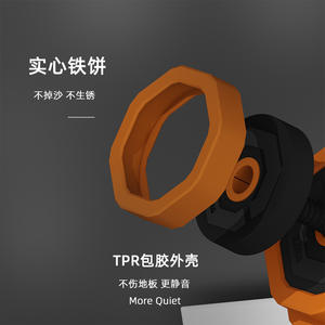 Plaques d'haltères premium en fonte 10kg 15kg 20kg réglables pour équipement de fitness à domicile, couleur orange, revêtement TPR - Product Image 1