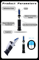 Portable Clinical Auto Refractometer with ATC Human Tri Scale Blood Serum Protein Urine Specific Gravity Tester