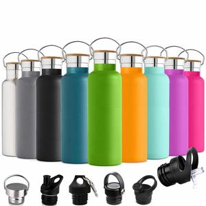 <b>Hot</b> New Novelty Customized Branded logo Sport <b>Drink</b> Double Walled Stainless Steel Water Bottle With Bamboo Lid - Product Image 1