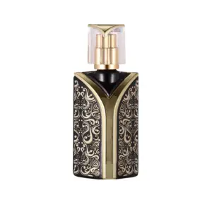 Attar Oud 30毫升100毫升高品质彩色烫印玻璃香水空瓶，带铝喷雾器