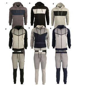Men's jogging tracksuit and <b>running</b> sweatpants zipper design <b>hoodie</b> and jogger set - Product Image 6