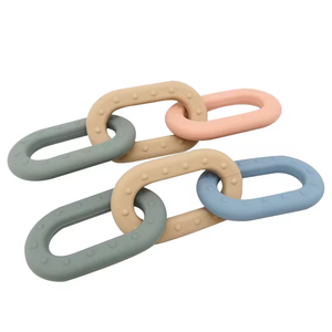 Taşınabilir güvenlik gıda sınıfı bebek diş çıkarma diş kaşıyıcı oyuncak silikon çiğnemek diş çıkarma bebek linkler diş kaşıyıcı oyuncak bağlama halkaları oyuncaklar - Product Image 3