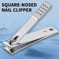 Ensemble de coupe-ongles de luxe en acier inoxydable pour soins personnels, outils de manucure et de soin des sourcils, ensemble complet professionnel 9 pièces (coupes diagonales et carrées)