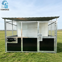 Establos portátiles de acero para caballos de exterior de China en venta, establo portátil con puerta y techo