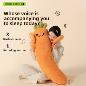 Coussin chauffant vibrant en peluche lesté Carrot King pour filles et femmes enceintes, idéal pour câliner et masser les jambes - Product Image 5