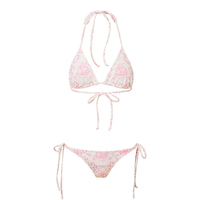 Ensemble bikini push-up sportif à carreaux, tissu à séchage rapide, maillot de bain froncé à lacets et strings en V, tenue de plage élégante, coupe haute, écologique