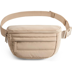 Outdoor <b>Travel</b> Puffy Barrel-Shaped Design Unisex Waterproof Fanny Pack with Two-Way Zipper Closure Adjustable Strap - Product Image 1