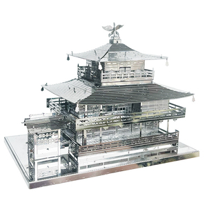 Khắc laser <span class=keywords><strong>3D</strong></span> ghép hình câu đố Vàng gian hàng tự làm mô hình Kit bạc kim loại thép không gỉ ghép hình câu đố - Product Image 1