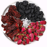 Teh Herbal Cina untuk Kesehatan, Peremajaan, Detoksifikasi, dan Kecantikan - Teh Bunga Mulberry, Mawar, dan Rosella dalam Kemasan Kantong